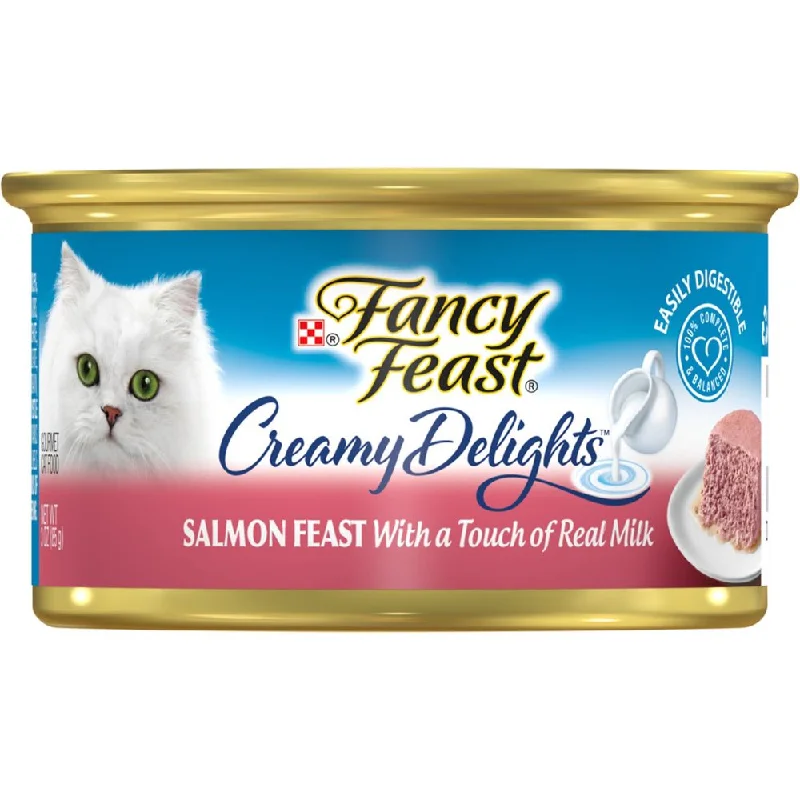 retractable cat tunnel-Fancy Feast Creamy Delights Salmon Feast Canned Cat Food 85g