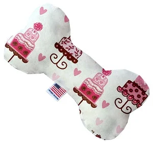 pet first aid kit-Pink Fancy Cakes Stuffing Free Squeaker Bone Dog Toy