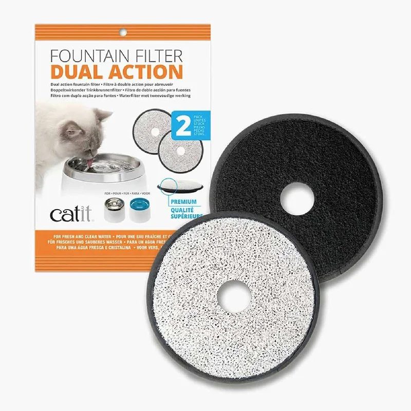 vibrating dog training collar-Catit Dual Action Fountain Filter - 2 Pack