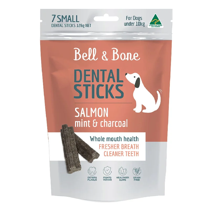 automatic dog water dispenser-Bell & Bone Salmon, Mint & Charcoal Dental Dog Treats 7pc