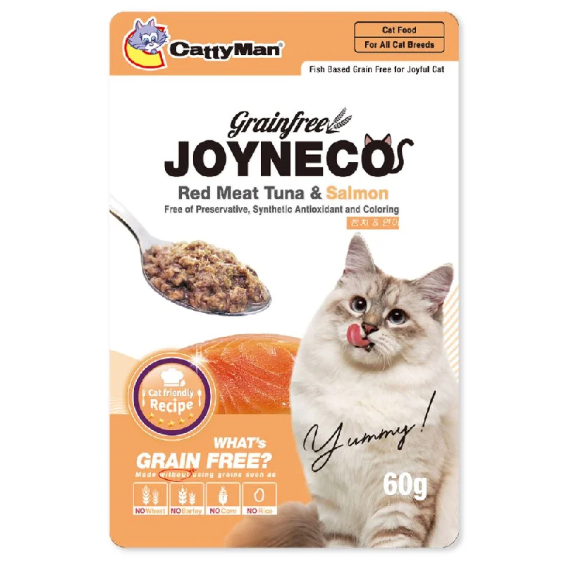 dog ear cleaning solution-CattyMan Joyneco Red Meat Tuna & Salmon Grain-Free Pouch Cat Food 60g x 12