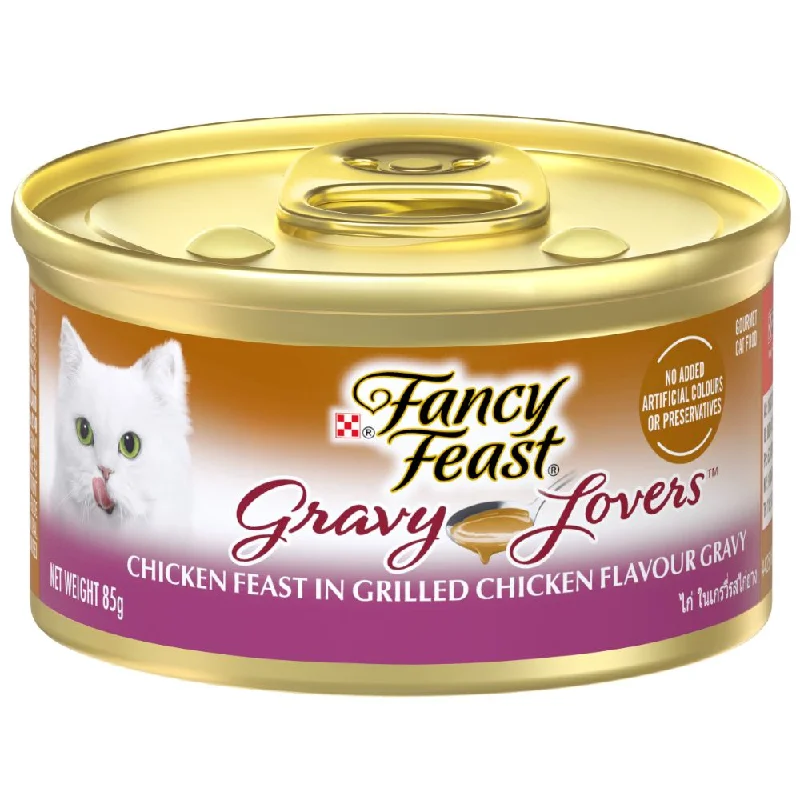 anti-bark dog collar-Fancy Feast Gravy Lovers Chicken Feast In Grilled Chicken Flavour Gravy Canned Cat Food 85g