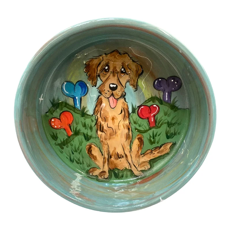 pet-safe carpet cleaner-"Puppy's Wonderland" Hand-Painted Bowl - "Tails of Enchantment" Collection