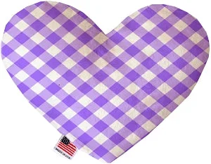 space-saving cat hammock-Purple Plaid Stuffing Free Squeaker Heart Dog Toy