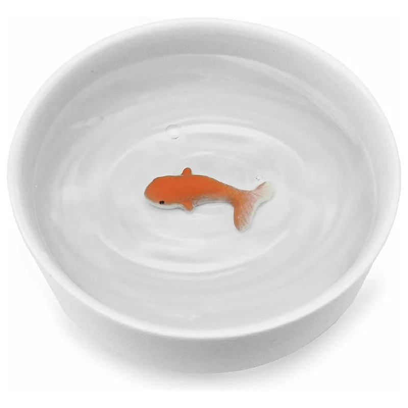 calming pet diffuser-Goldfish Ceramic Water Bowl for Cats