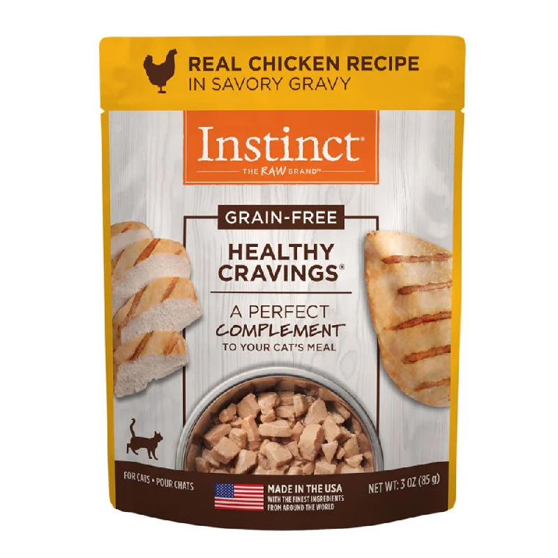 spill-proof rabbit water bottle-Instinct Healthy Cravings Real Chicken Recipe In Savoury Gravy Grain-Free Wet Cat Food Topper 3oz