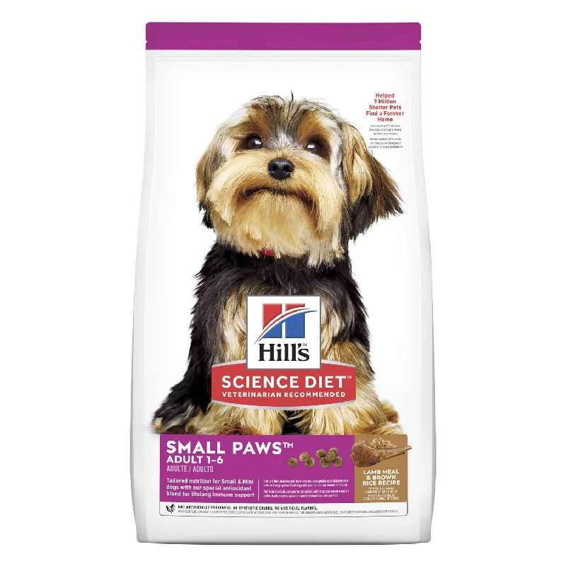 large breed dog harness-Hill's Science Diet Small Paws Lamb & Rice Adult Dry Dog Food 2.04kg