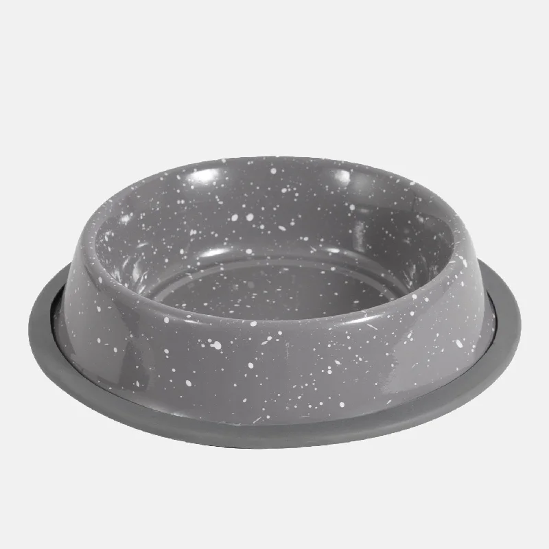 motion-activated cat toy-Speckled Stainless Steel Pet Bowl