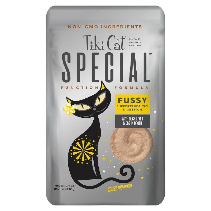 pet grooming tools-Tiki Cat Special Mousse Fussy Duck & Egg Wet Food For Cats (2.4 oz x 12 pouches)