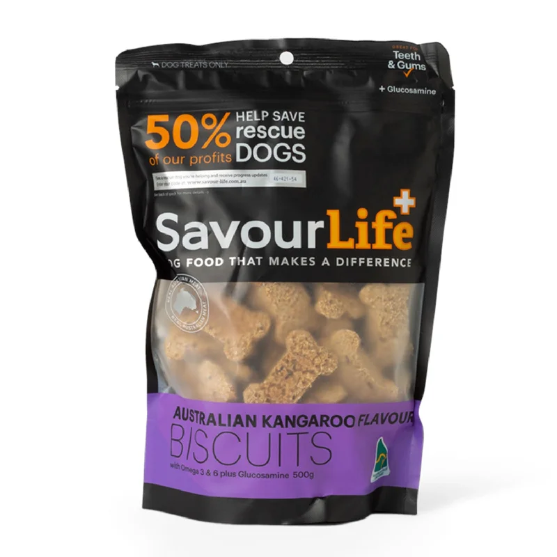 indoor rabbit hutch-SavourLife Kangaroo Flavour Biscuits Dog Treats 500g