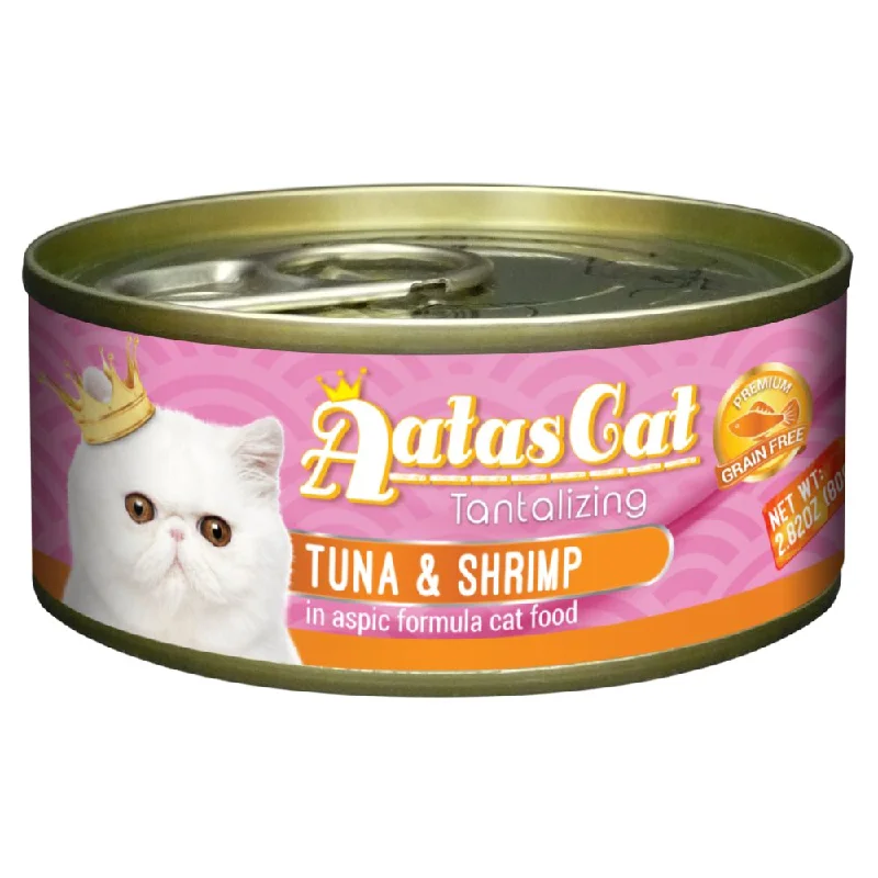 orthopedic cat bed-Aatas Cat Tantalizing Tuna & Shrimp In Aspic Canned Cat Food 80g