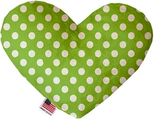 organic dog shampoo-Lime Green Swiss Dots Squeaker Heart Dog Toy