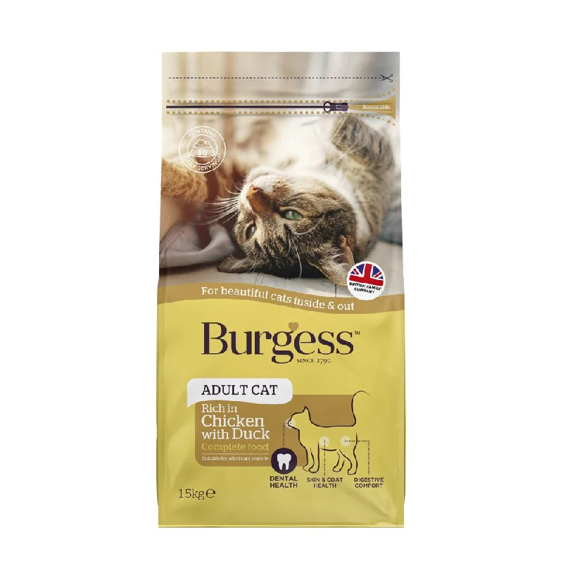 ultra-durable chew toy-20% OFF/BUNDLE DEAL: Burgess Chicken & Duck Adult Dry Cat Food