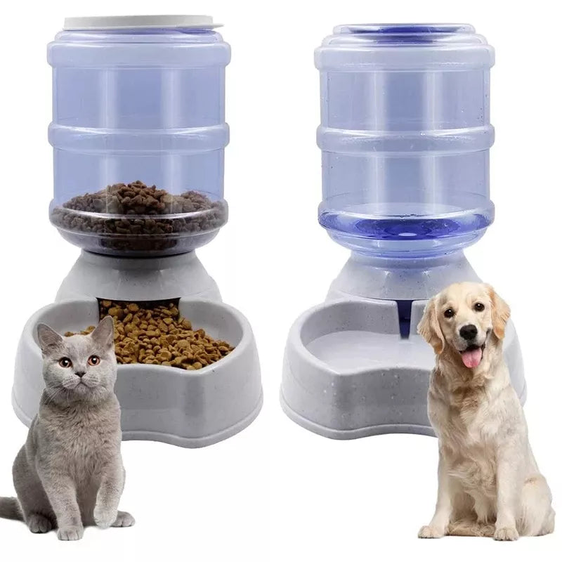 indestructible puppy chew toy-Automatic Dog Feeder Waterer High Capacity Pet Food Bowl Gravity Water Dispenser Pet Bowl for Dogs Cats 3.8 L Dog Accessories