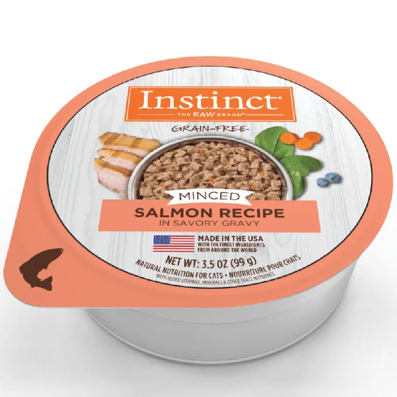 cat water fountain-Instinct Minced Salmon Recipe In Savory Gravy Grain-Free Wet Cat Food Cup 3.5oz