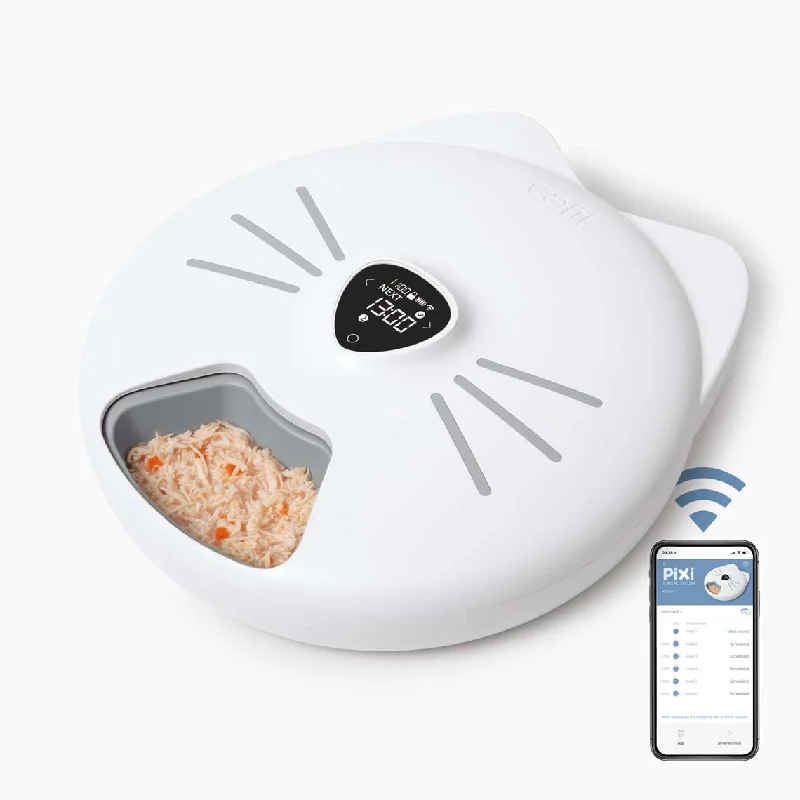 rabbit hay feeder-Catit Pixi Smart 6 Meal Feeder Cat Bowl with Bluetooth App