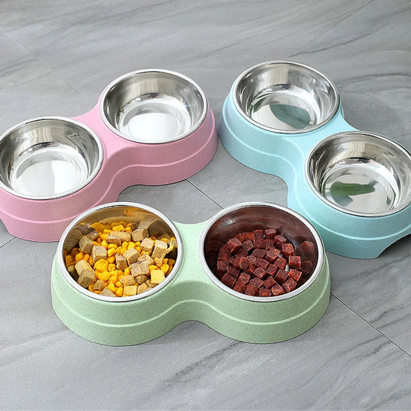 hypoallergenic pet shampoo-Double Dog Bowl | Stainless Steel with Non-Slip Placemat