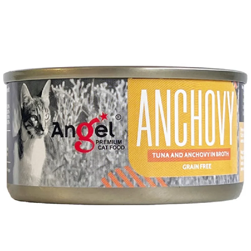 waterproof pet booties-Angel Tuna & Anchovy In Broth Grain-Free Canned Cat Food 70g