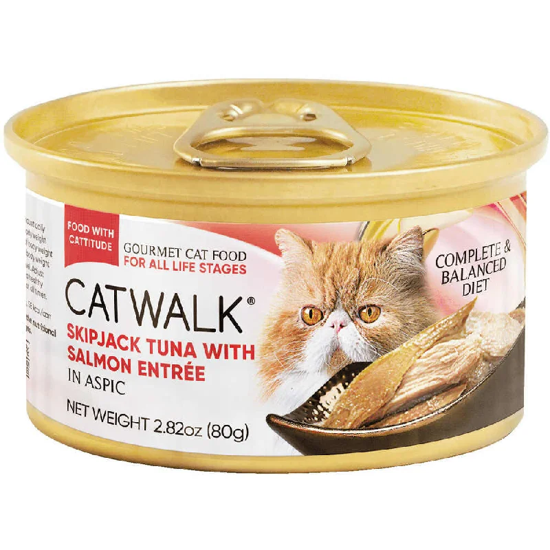 indoor dog potty solution-Catwalk Skipjack Tuna with Salmon Entree In Aspic Canned Cat Food 80g