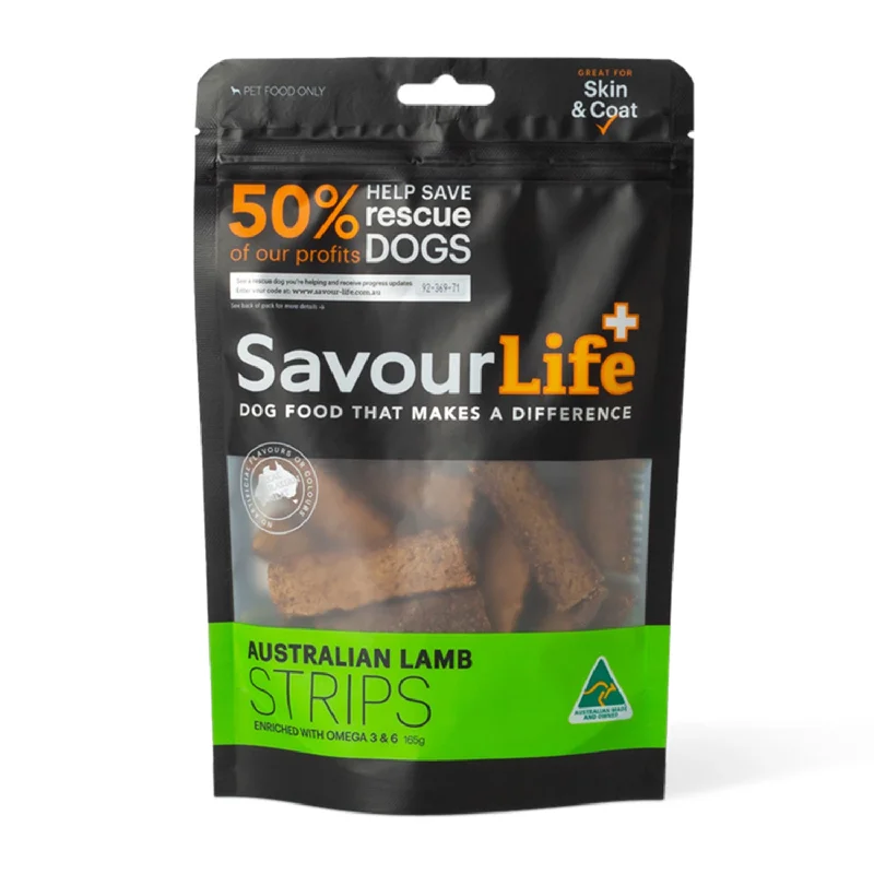 memory foam dog bed-SavourLife Lamb Strips Dog Treats 165g