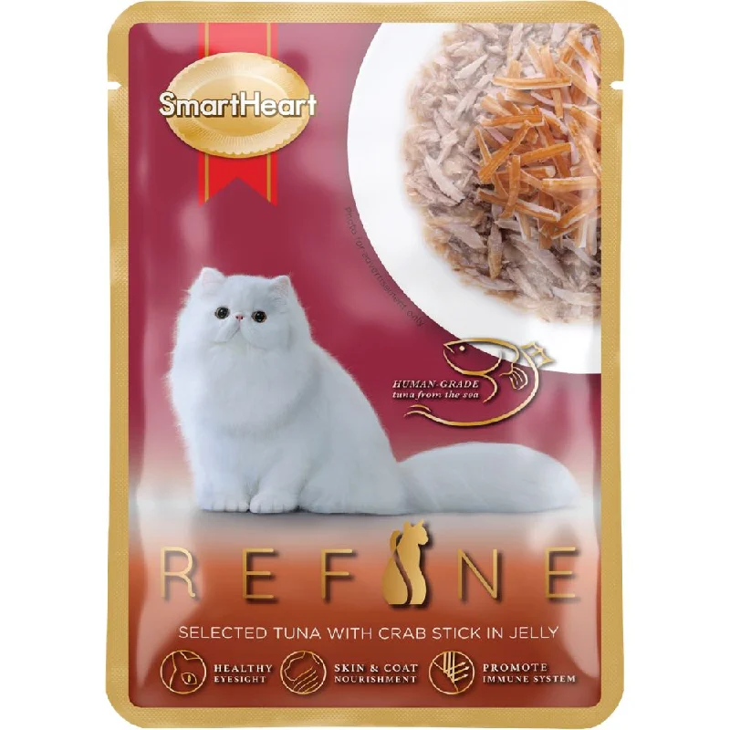 interactive bird toy-Smartheart Refine Selected Tuna With Crab Stick In Jelly Pouch Cat Food 70g x 12