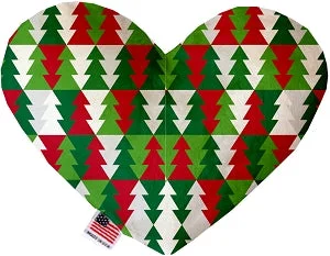 anti-bark dog collar-Classy Christmas Trees Canvas Squeaker Heart Dog Toy