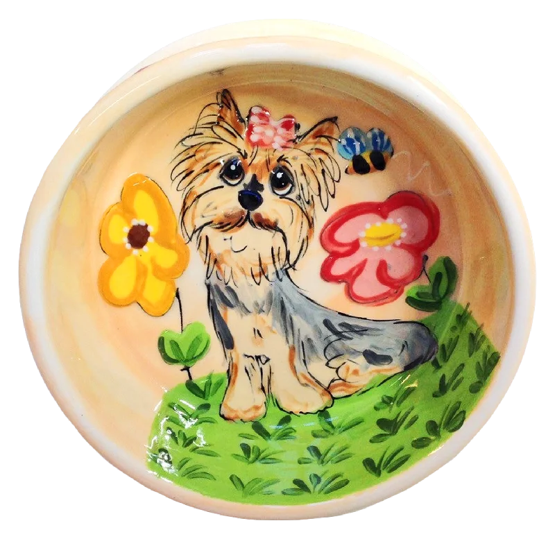 portable pet cooling fan-Yorkie Garden Bowl