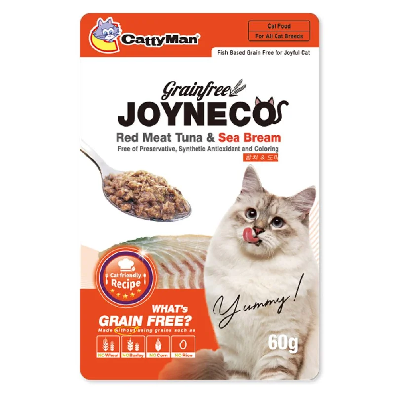 heavy-duty dog tie-out-CattyMan Joyneco Red Meat Tuna & Sea Bream Grain-Free Pouch Cat Food 60g x 12