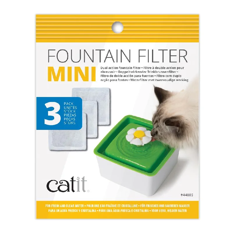 indoor rabbit hutch-Catit Mini Flower Fountain Dual Action Replacement Filters Pack of 3