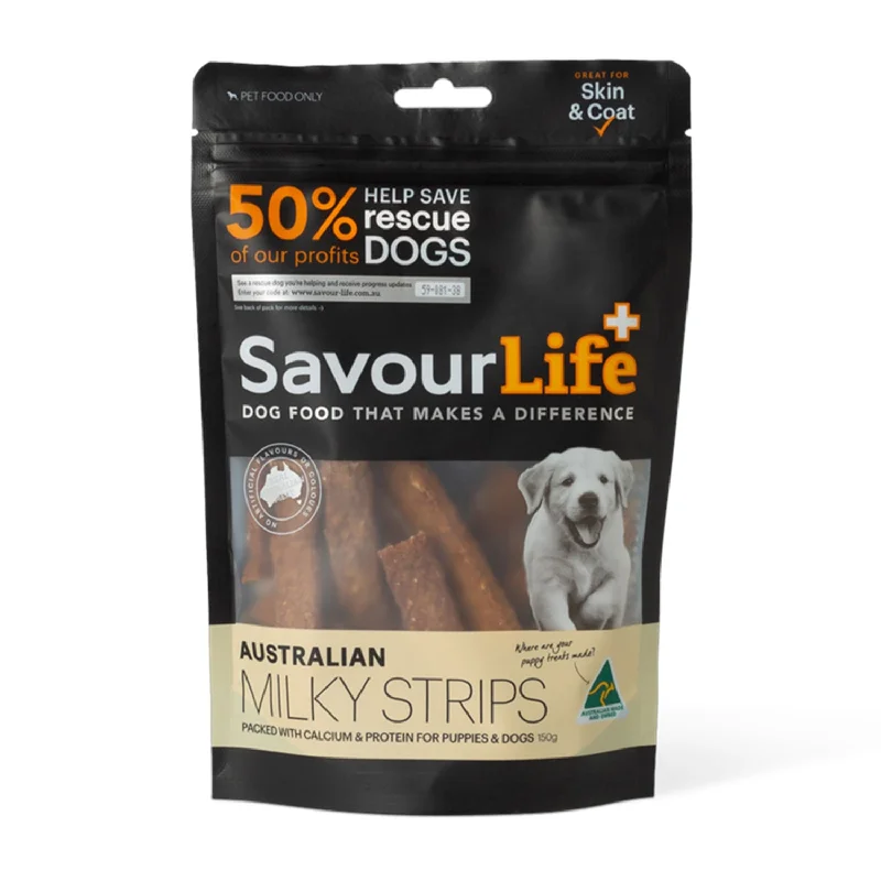 luxury pet stroller-SavourLife Milky Strips Dog Treats 150g