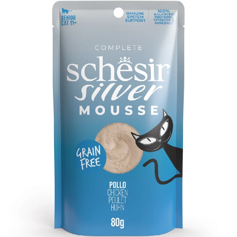 eco-friendly dog leash-15% OFF: Schesir Silver Mousse Chicken Grain-Free Senior Pouch Cat Food 80g