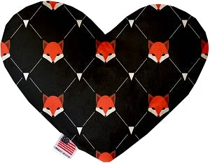 parrot training perch-Fox Plaid Canvas Squeaker Heart Dog Toy