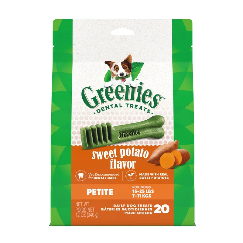 pet grooming tools-Greenies Sweet Potato Petite Dental Dog Treat 340g