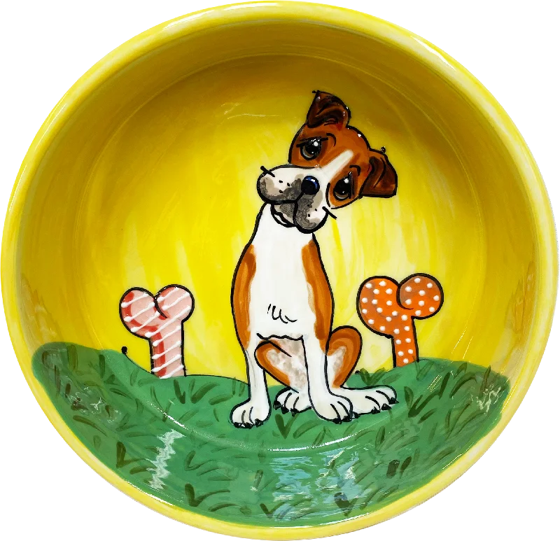 senior dog orthopedic bed-Boxer's Delight Whimsical Treat Bowl