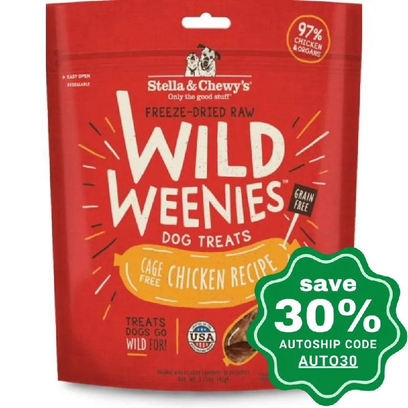 flea and tick prevention-Stella & Chewy's - Freeze Dried Raw Treats For Dogs - Wild Weenies - Cage Free Chicken - 3.25OZ