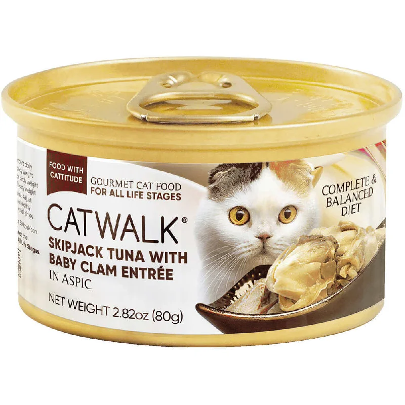 fish tank LED lights-Catwalk Skipjack Tuna With Baby Clam Entree In Aspic Canned Cat Food 80g