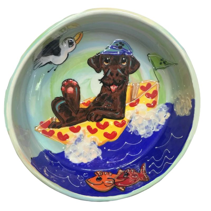 parrot training perch-Chocolate Labrador Dog Bowl