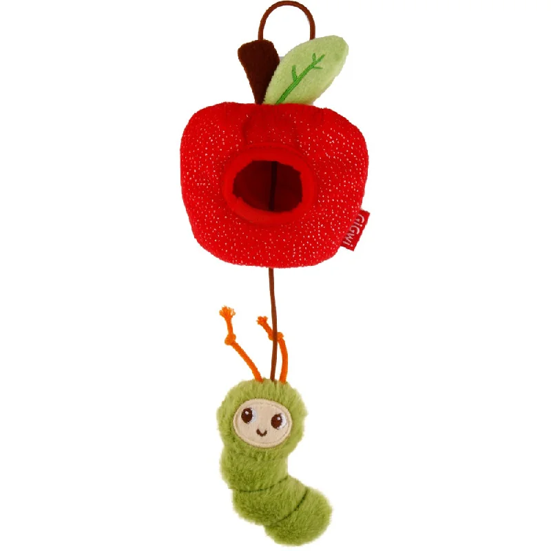 vet-approved dog chew-KOHE-VERSARY 8% OFF: GiGwi Rookie Hunter Treat Dispensing Plush Cat Toy (Caterpillar With Apple)