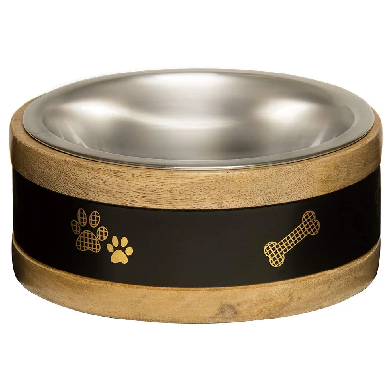 self-cleaning cat litter box-Loving Pets Wooden Ring Dog Bowl 3 Sizes