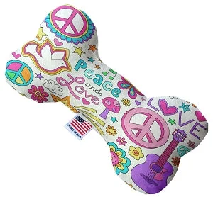 cooling gel dog pad-Hippy Love Squeaker Bone Dog Toy