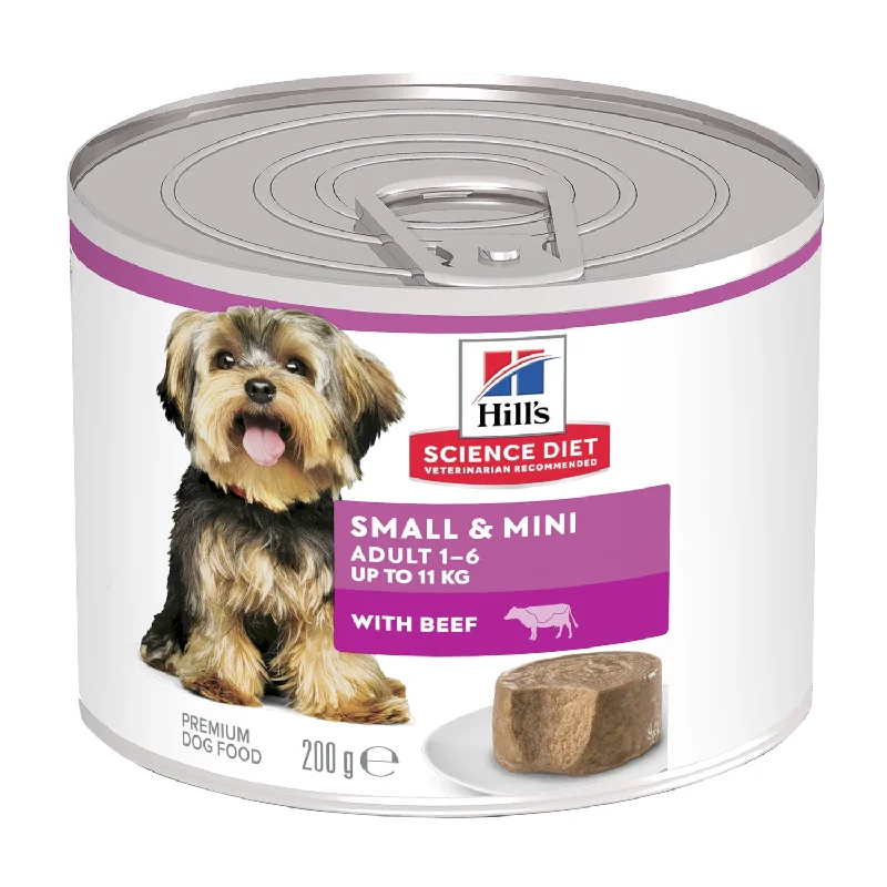 biodegradable poop bags-Hills Science Diet Small & Mini Beef 1-6 Adult Canned Dog Food