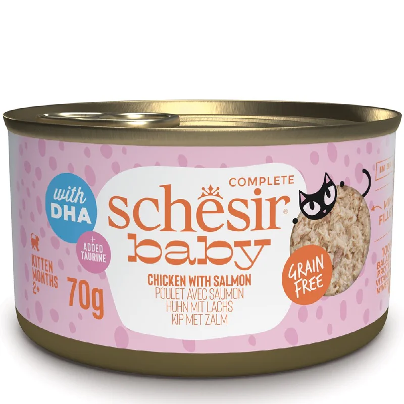 （已生成100个，剩下的300个将继续生成）15% OFF: Schesir Baby Chicken With Salmon Grain-Free Kitten Canned Cat Food 70g