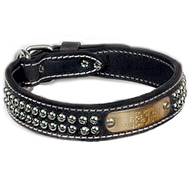 bird-safe cage disinfectant-Double Ply 1 1/4" Wide Stitched & Studded Leather Dog Collar