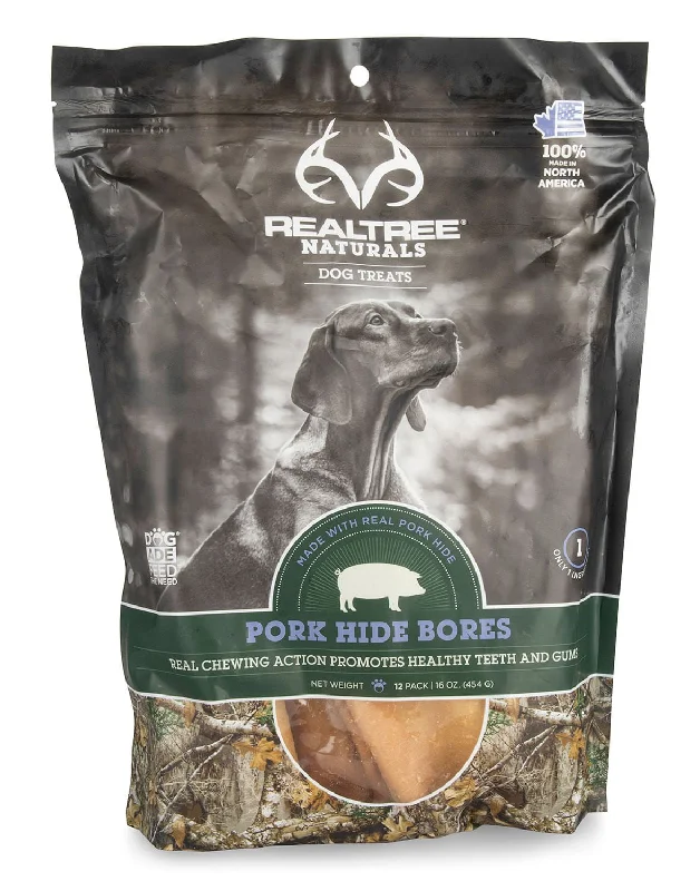 ultra-durable chew toy-Pork Hide Bores RealTree Naturals, 16 oz