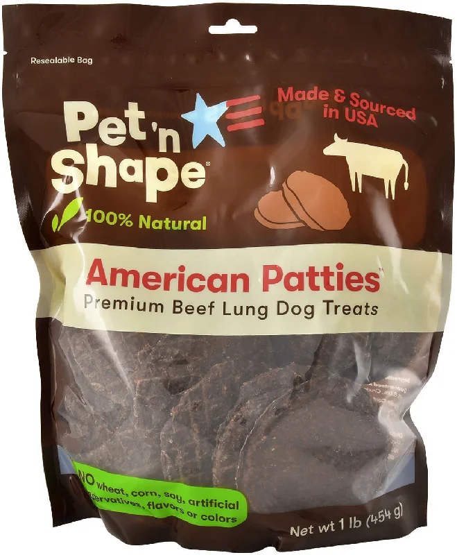 cooling gel dog pad-American Patties Premium Beef Lung Dog Treats