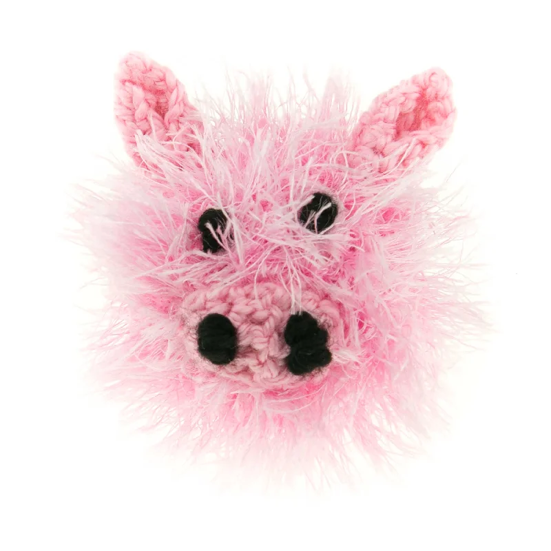 interactive cat toy-BallHead Pig - Handmade Squeaky Dog Toy