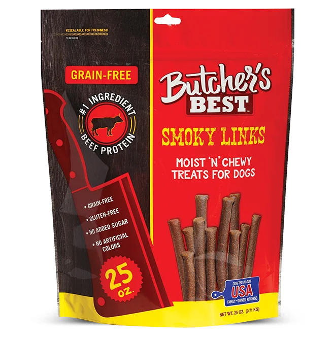 premium catnip toy-Butcher's Best Smoky Links Dog Treats