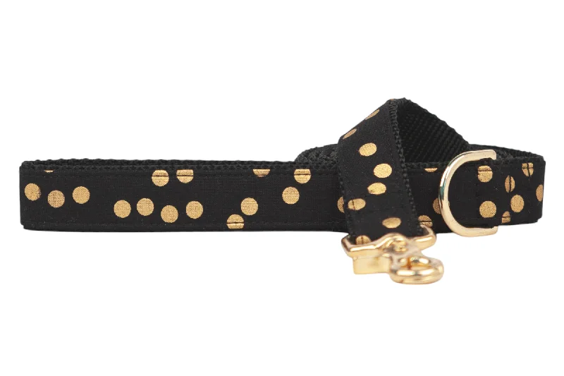 sun-protection dog shirt-Black Party Dot Dog Leash