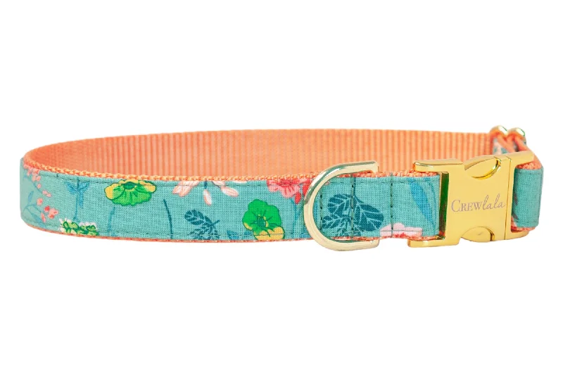 parrot training perch-Blooming Wildflowers Dog Collar