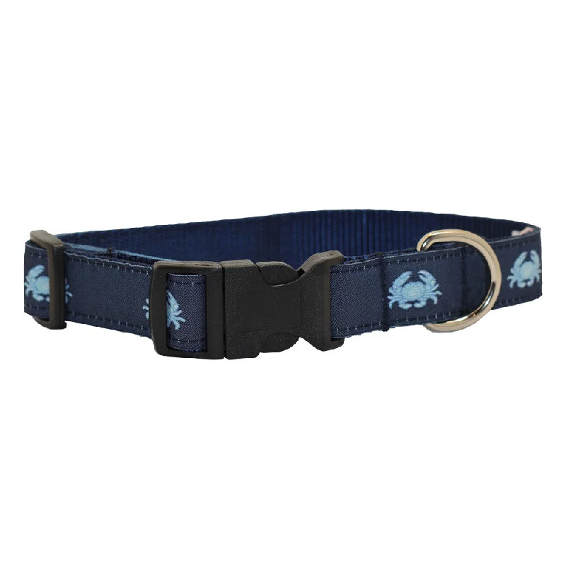 chew-resistant cat toy-NOLA Navy Boiled Crab Dog Collar